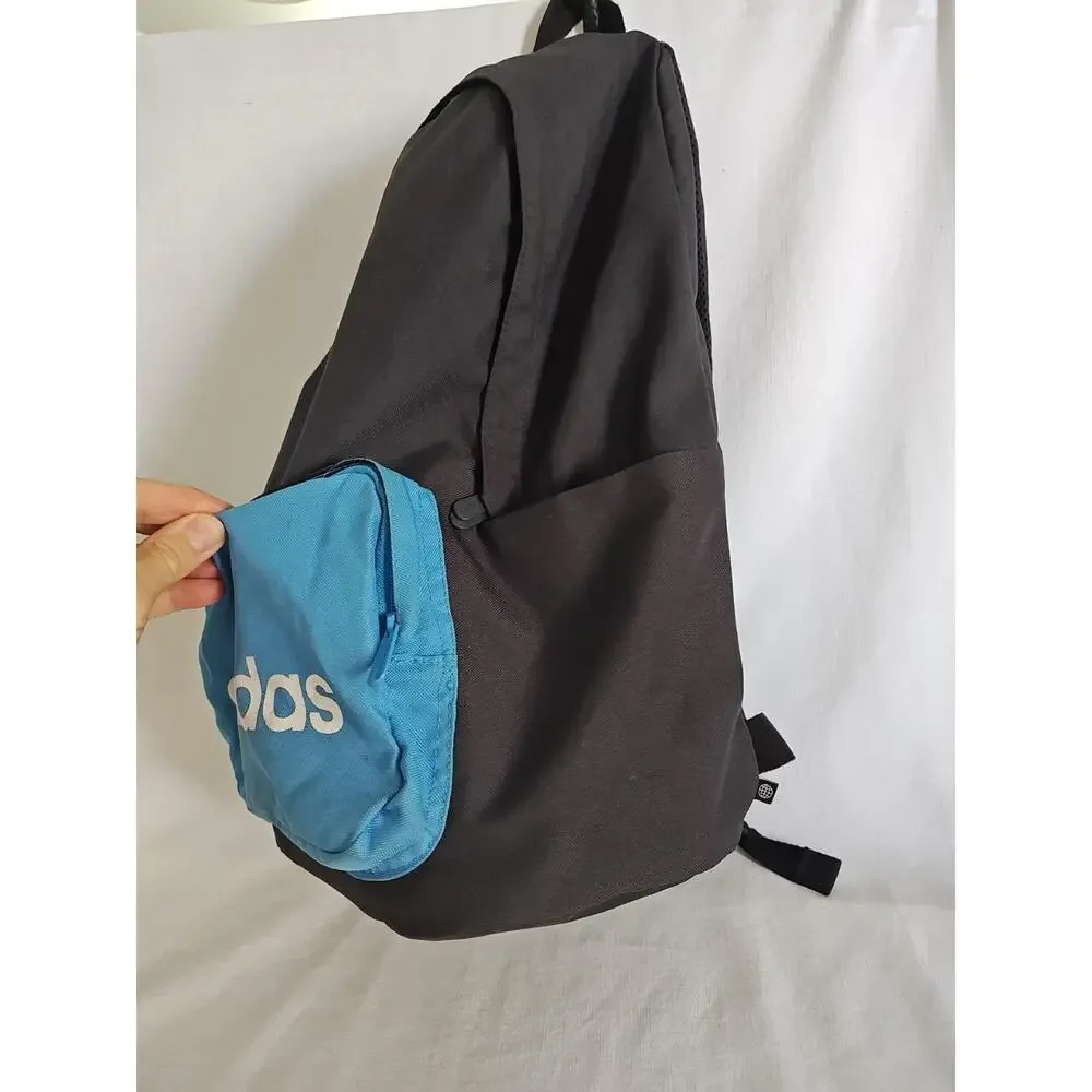 Adidas large blue Backpack School work Travel Gym bag Pockets‎ Front pouch